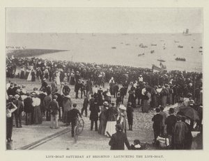 Life-Boat Saturday in Brighton, das Starten des Rettungsbootes von English Photographer