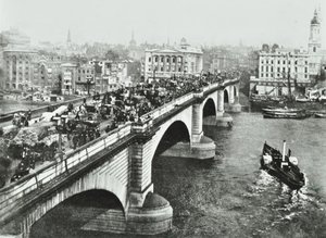 London Bridge: Pferdeverkehr auf der Brücke, 1895