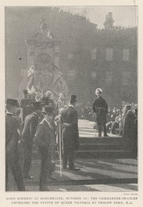Lord Roberts in Manchester, 10. Oktober, der Oberbefehlshaber enthüllt die Statue von Königin Victoria von Onslow Ford, RA von English Photographer