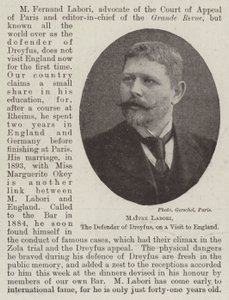 Maitre Labori, der Verteidiger von Dreyfus, auf Besuch in England von English Photographer