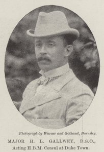 Major H. L. Gallwey, DSO, amtierender HBM-Konsul in Duke Town von English Photographer