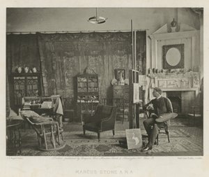 Marcus Stone in seinem Studio in der Melbury Road von English Photographer