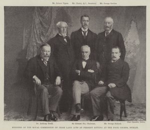 Mitglieder der königlichen Kommission zu den irischen Landgesetzen, die derzeit im Four Courts, Dublin, tagen von English Photographer