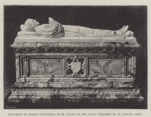 Denkmal für Bischof Claughton, das im Nordquerschiff der St. Albans Abtei aufgestellt werden soll von English Photographer