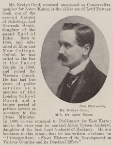 Mr Evelyn Cecil, Abgeordneter für Aston Manor von English Photographer