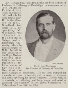 Mr G Sims Woodhead, neuer Professor für Pathologie in Cambridge