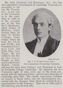 Mr. J F P Rawlinson, QC, neuer Kommissar der Universität Cambridge
