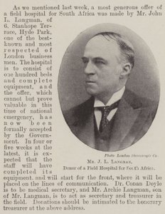 Herr J L Langman, Spender eines Feldlazaretts für Südafrika von English Photographer