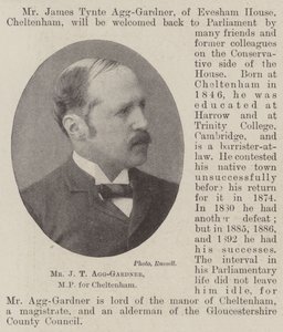 Mr J T Agg-Gardner, Abgeordneter für Cheltenham von English Photographer