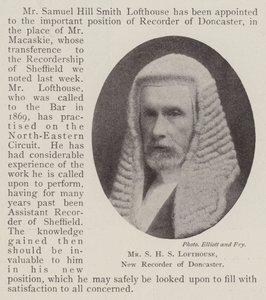 Herr S. H. S. Lofthouse, neuer Recorder von Doncaster von English Photographer