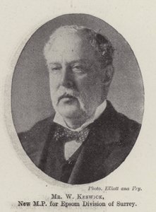 Herr W Keswick, neuer Abgeordneter für die Epsom-Division von Surrey von English Photographer