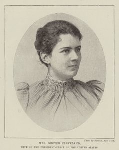 Mrs. Grover Cleveland, Ehefrau des gewählten Präsidenten der Vereinigten Staaten von English Photographer