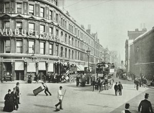 Newgate Street, Blick nach Osten von Old Bailey, City of London, 1890