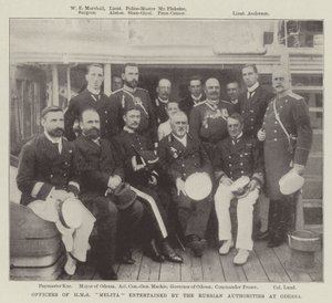 Offiziere der HMS Melita von den russischen Behörden in Odessa empfangen von English Photographer