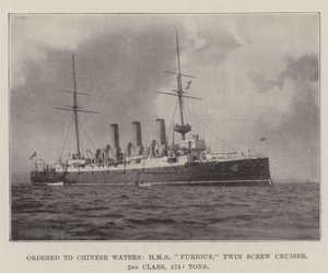 Befehl nach chinesischen Gewässern, HMS Furious, Doppelschrauben-Kreuzer, 2. Klasse, 5750 Tonnen von English Photographer