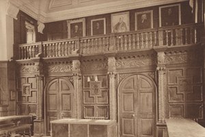 Oxford: Jesus College, Der Hallenbildschirm, ca. 1610 von English Photographer
