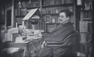 Paul Bourget in seinem Arbeitszimmer (s/w Foto) von English Photographer