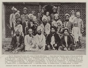 Porträtgruppe der Familie von Hafiz Abdul Karim, Munshi und indischer Sekretär Ihrer Majestät von English Photographer