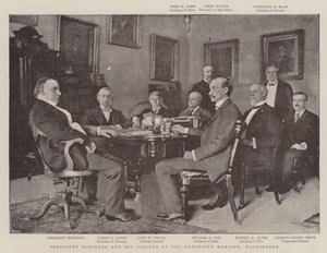 Präsident McKinley und sein Kabinett im Exekutivgebäude, Washington von English Photographer