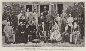 Prinz Albert Victor in Indien, eine fotografische Gruppe im Regierungshaus, Poona von English Photographer
