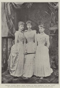 Prinzessin Victoria Melita, Großherzogin von Hessen-Darmstadt, und ihre Schwestern, die Kronprinzessin von Rumänien und Prinzessin Alexandra von Sachsen-Coburg-Gotha von English Photographer