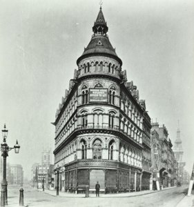 Queen Victoria Street, Mansion House Street Ecke von Poultry und Queen Victoria Street, London, 1880