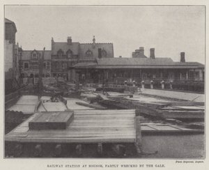 Bahnhof in Bognor, teilweise durch den Sturm zerstört von English Photographer