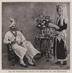 Raja Sir Wakhatsinghi, KCIE, und sein ältester Sohn, der Bräutigam von English Photographer