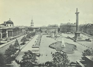 Saint Martin in the Fields National Gallery Nelsonsäule, Trafalgar Square, Westminster LB: Dachansicht Blick nach Osten, 1895 von English Photographer