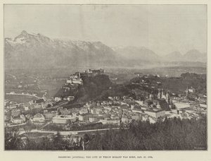 Salzburg (Österreich), die Stadt, in der Mozart am 27. Januar 1756 geboren wurde von English Photographer