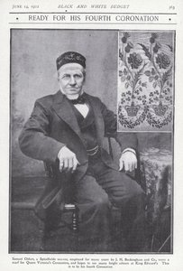 Samuel Oldart, Weber aus Spitalfields, London, der einen Schal für die Krönung von Königin Victoria webte von English Photographer
