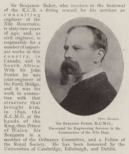 Sir Benjamin Baker, KCMG, ausgezeichnet für Ingenieurleistungen beim Bau des Nil-Damms von English Photographer