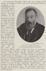 Sir C P Ilbert, KCSI, neuer Sekretär des House of Commons von English Photographer