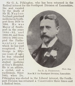 Sir G A Pilkington, neuer MP für die Southport Division, Lancashire von English Photographer
