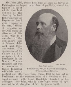 Sir John Aird, neuer Baronet, der als Bürgermeister von Paddington Lord Roberts willkommen hieß von English Photographer