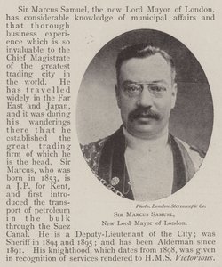 Sir Marcus Samuel, neuer Lord Mayor von London von English Photographer