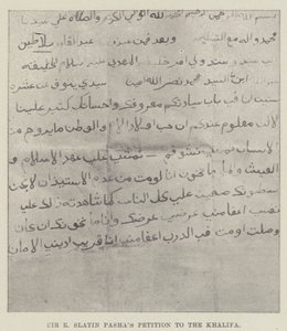 Sir R Slatin Pashas Petition an den Khalifa
