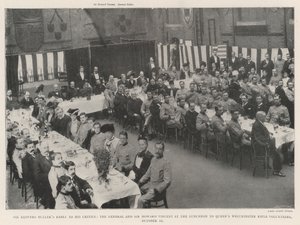 Sir Redvers Bullers Antwort auf seine Kritiker, der General und Sir Howard Vincent beim Mittagessen der Queens Winchester Rifle Volunteers, 10. Oktober von English Photographer