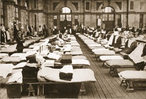 Schlafunterkunft: Die Kleine Halle, Alexandra Palace, Illustration aus Deutsche Gefangene in Großbritannien (Fotogravur)