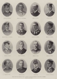 Einige Mitglieder der Marinebrigade der HMS Powerful, die der Königin in Windsor vorgestellt wurden