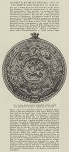 Silberschild von Südwales, dem Prinzen und der Prinzessin von Wales zu ihrer Silberhochzeit überreicht von English Photographer