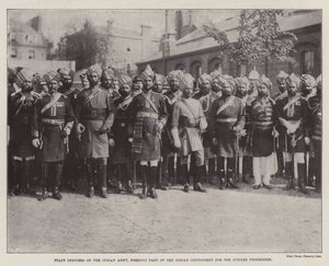 Stabsoffiziere der indischen Armee, Teil des indischen Kontingents für die Jubiläumsprozession
