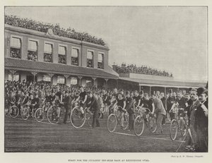 Start des Zehn-Meilen-Rennens für Radfahrer im Kennington Oval von English Photographer