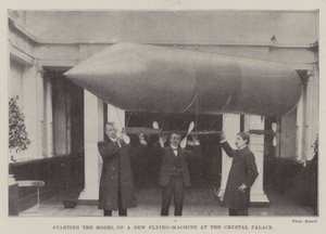 Start des Modells einer neuen Flugmaschine im Crystal Palace