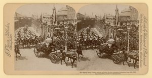 Stereografischer Druck des Diamantjubiläums von Königin Victoria von English Photographer