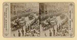 Stereoskopischer Druck des Diamantjubiläums von Königin Victoria, 28. Juni 1897 von English Photographer