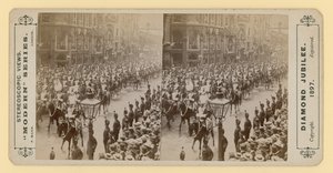 Stereoskopischer Druck des Diamantjubiläums von Königin Victoria, 28. Juni 1897 von English Photographer