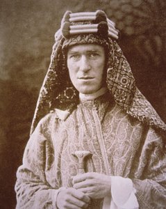 T.E. Lawrence in arabischer Tracht während des Ersten Weltkriegs, ca. 1914-18