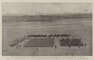 Das 1. Bataillon des Leicestershire-Regiments bei der Parade in Ladysmith von English Photographer