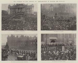 Die Thronbesteigung von König Edward VII., Proklamationen in England und Schottland